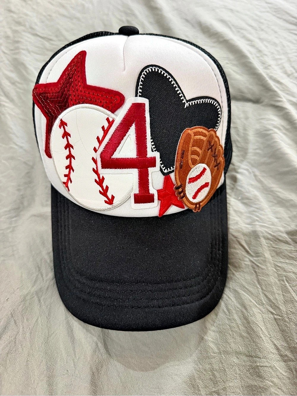Black & White Baseball Trucker Hat